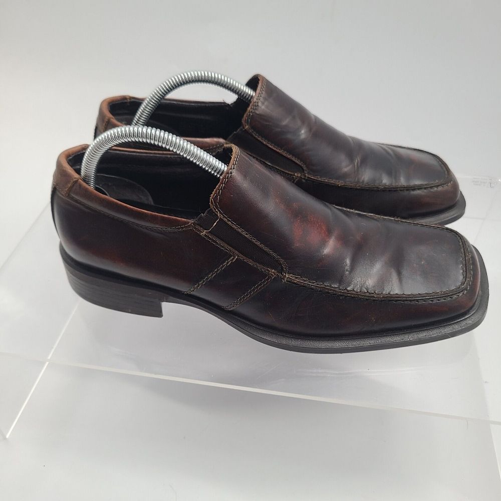 Structure Brown Leather Loafers SlipOn Mens Size 9.5D Model‎ 69499 Made in Italy